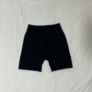 Black ribbed bike shorts